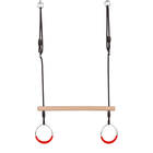 Trapeze Swing w. Metal Rings - Red (Black Rope)
