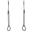 Plastic Gym Rings - Dark Green (Black Rope)