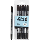 Fabric Markers - Black, 6 pcs