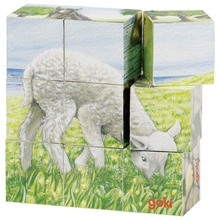 Cube Puzzle - Farm Animals, 9 Cubes