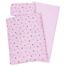 Doll Bedding Set - Pink with Hearts, 40 cm