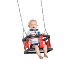Bucket Baby Swing with Rubber Seat - Red