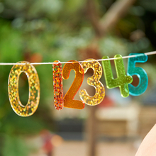 Rainbow Glitter Numbers, 14 pcs