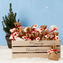 Burlap Gift Bags 10x15 cm - Brown, 4 pcs