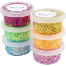 Glitter Clay 6x20 ml - Basic Colours 