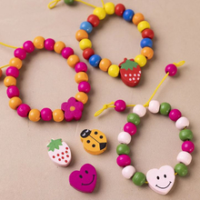 DIY Jewelry Kit w. Wooden Beads - Bright Colours 