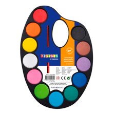 Watercolour Palette with Brush, 12 Colours