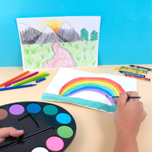 Watercolour Palette with Brush, 12 Colours 