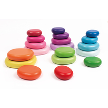 Wooden Stacking Stones - Rainbow Colours, 20 pcs