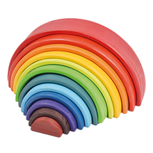 Wooden Rainbow Stacking Toy, 12 pcs