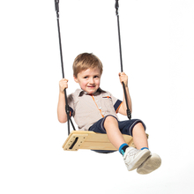 Wooden Swing 44x17.5 cm (Black Rope) 