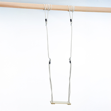 Wooden Swing 44x17.5 cm - 6 m (Beige Rope) 