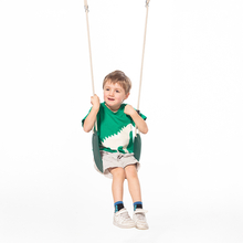 Soft Swing Seat 67x14 cm - Dark Green (Beige Rope)