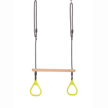 Trapeze Swing with Rings - Lime (Black Rope)
