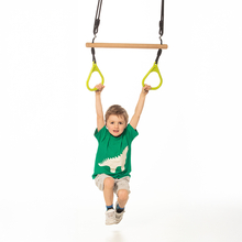 Trapeze Swing with Rings - Lime (Black Rope)