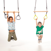 Trapeze Swing with Rings - Pink (Black Rope)