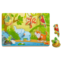 Knob Puzzle with Sounds - Jungle Animals
