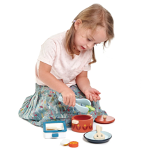 Wooden Pot, Pan & Casserole Play Set