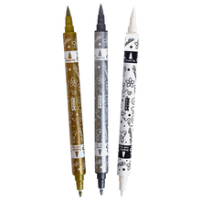 Dual-Tip Markers - Gold/Silver/White, 3 pcs