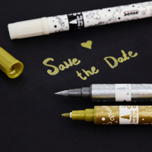 Dual-Tip Markers - Gold/Silver/White, 3 pcs