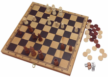 3-in-1 Wooden Board Game in Folding Case