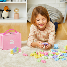 Plus-Plus BIG - Pastel, Metal Suitcase with 70 pcs 