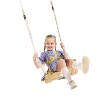 Wooden Swing 44x17.5 cm - 6 m (Beige Rope)