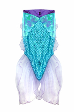 Mermaid Tail Skirt & Headband - Blue, Size 4-6 yrs