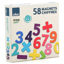 Wooden Magnetic Numbers and Symbols, 58 pcs