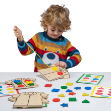 Wooden Lacing Clothes - Shape, Colour & Fine Motor