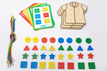 Wooden Lacing Clothes - Shape, Colour & Fine Motor