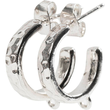 Hoop Earrings w. Ring - Silver Plated, 2x2 pairs 