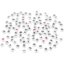 Plastic Beads 25 gr - Letters, Numbers & Hearts