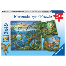 Puzzle with 3 x 49 pcs - Dinosaurs