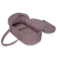 Doll Carry Cot w. Bedding - Lavender, 42 cm