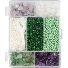 Jewelry Starter Kit - Crystals, Green/Purple/White