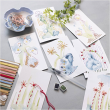 DIY Embroidery & Painting Kit - Cards, 6 pcs