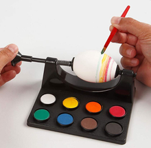 Craft Lathe for Egg Painting w. 8 Colours + Brush 