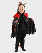 Dragon Costume Cape - Black/Red, size 3-8 years