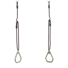 Plastic Gym Rings - Sage Green (Black Rope)