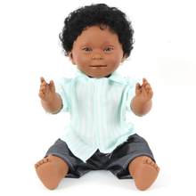 Doll with Down's Syndrome - Boy, Black Hair, 40cm