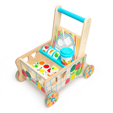 Wooden Shape Sorting Grocery Cart/Walker