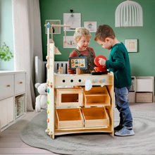3-in-1 Play Kitchen/Grocery Store/Workshop Station