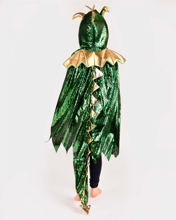 Dragon Cape - Green/Gold, Size 3-8 Years