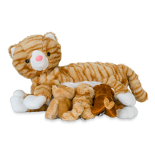 Stuffed Animals Family - Cat w. Kittens, Red Tabby