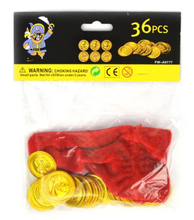 Plastic Pirate Coins, 36 pcs
