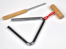 Percussion Triangle Deluxe with Wooden Handle