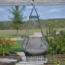 Macramé Hammock Chair - Grey