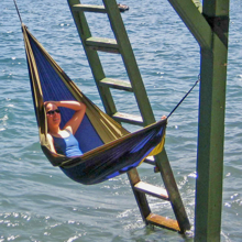 Double Portable Hammock (Nylon) - Dark Blue