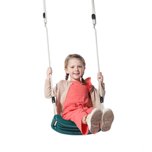 Plastic Swing - Dark Green (Beige Rope)